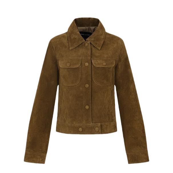 推荐商品：UR 琥珀流光风短款皮衣 女装 UWG150113 棕