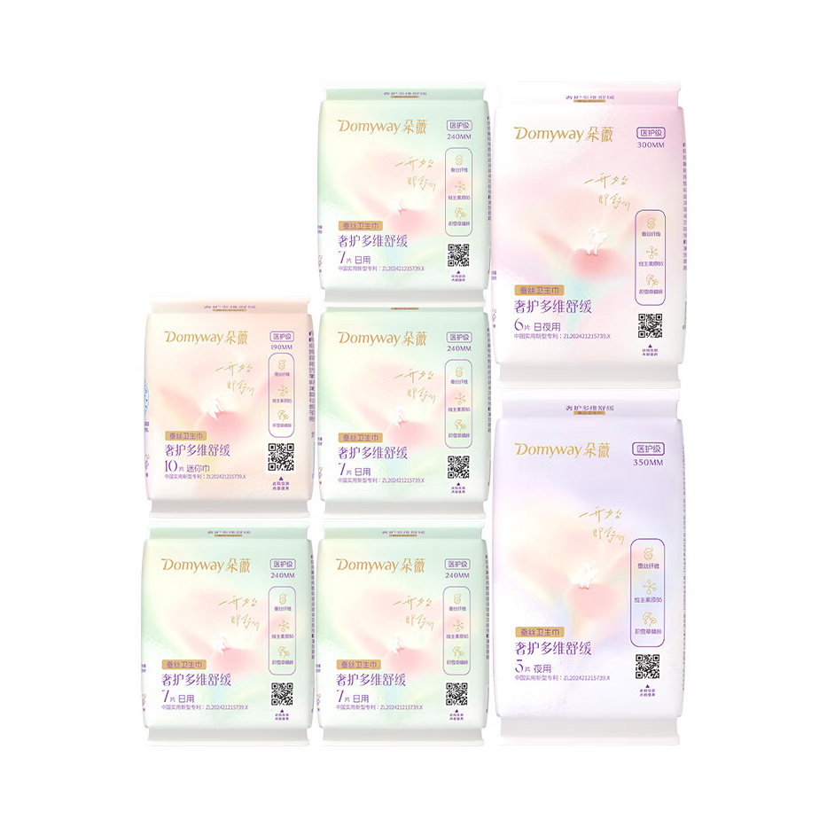 推荐商品：朵薇 奢护多维舒缓蚕丝日夜用卫生巾套装