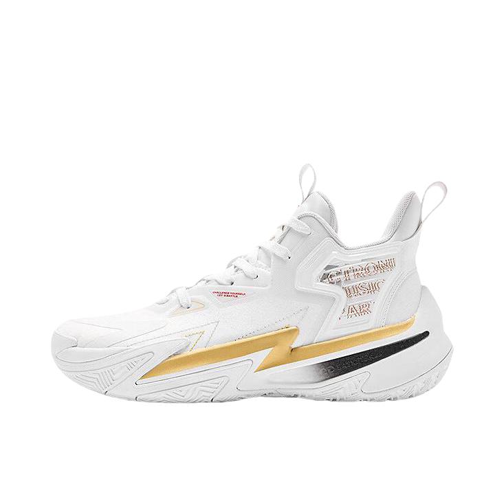推荐商品：乔丹体育 破影5 篮球鞋 减震低帮回弹网布时尚 乔丹白/金色