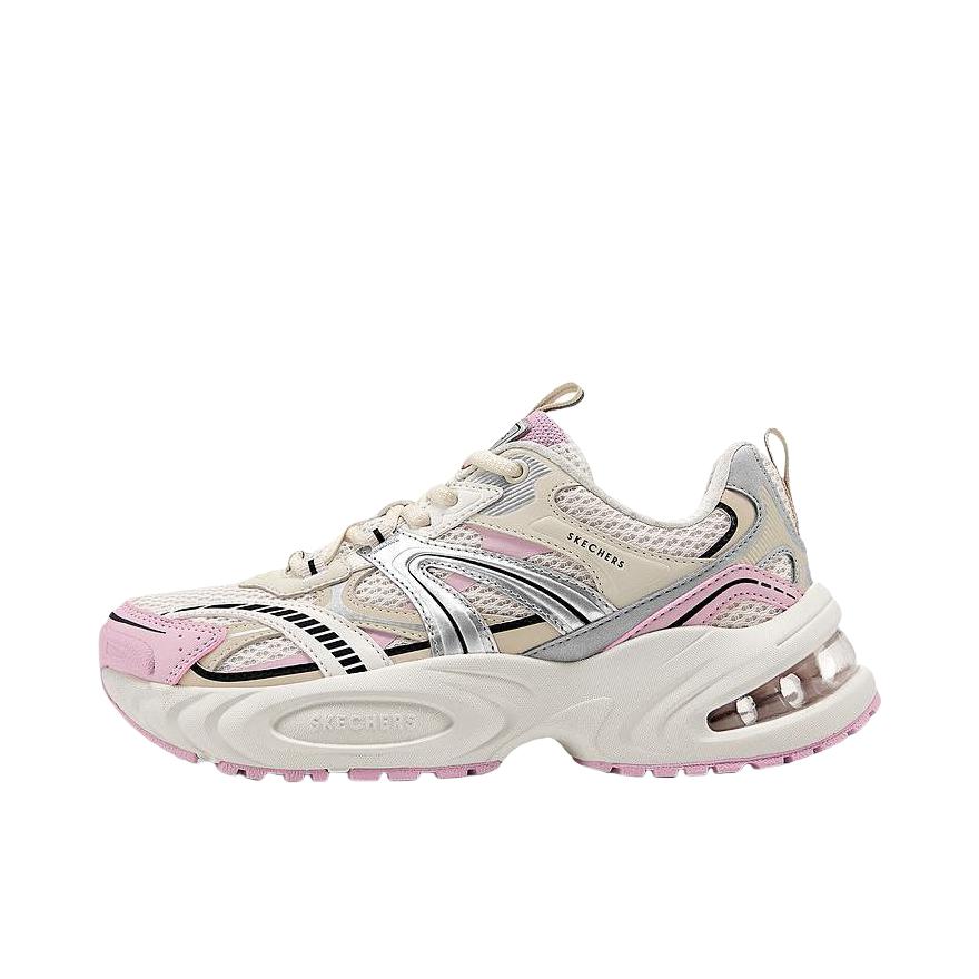 推荐商品：Skechers/斯凯奇 Lifestyle 漫月鞋二代 老爹鞋 缓震气垫增高防滑耐磨舒适回弹百搭 女款/自然色/粉红色 