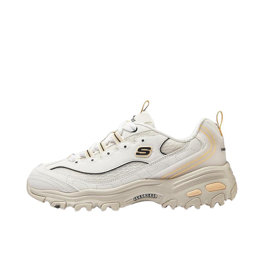 推荐商品：Skechers/斯凯奇 D'Lites 1.0 奶茶熊 熊猫鞋 老爹鞋 闪穿鞋 厚底增高复古缓震百搭 米色/黄色