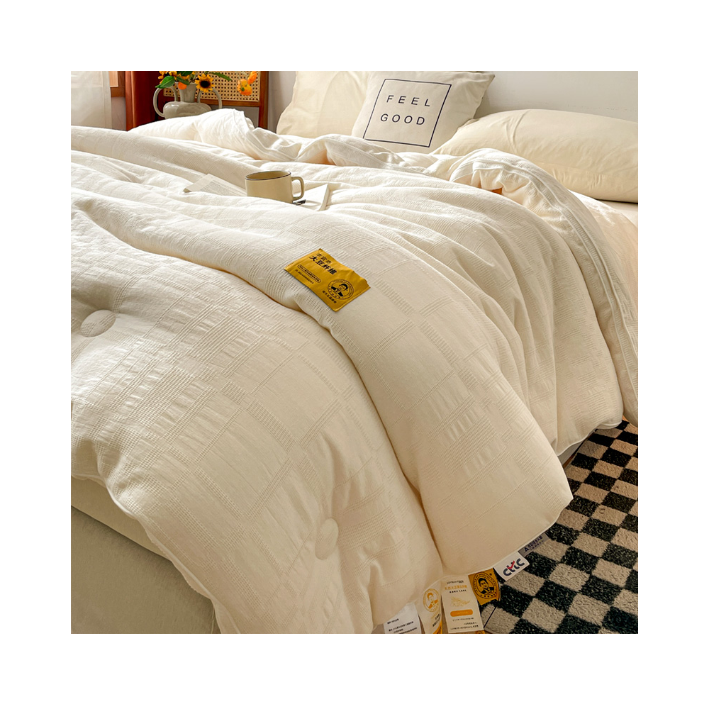推荐商品：李官奇 A类 100%棉被面 51%大豆蛋白纤维 华夫格化纤被