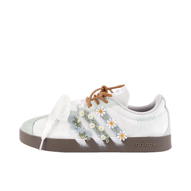 推荐商品：【定制球鞋】Adidas neo VL Court 2.0 德训鞋 板鞋 复古轻便耐磨芭蕾风甜美文艺抗冲击性防水 南法迷情