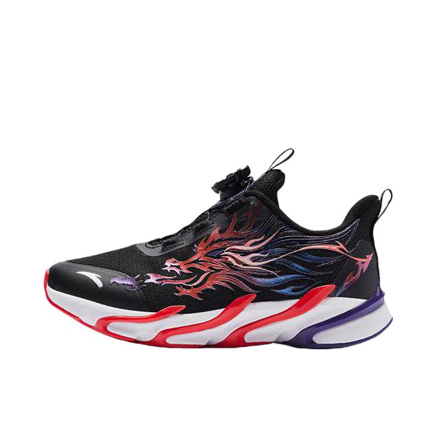 推荐商品：安踏 赤焰4.0 犟弹科技 耐磨防滑 防踢缓震 运动鞋儿童 大童/黑色/朝代紫/烈火红