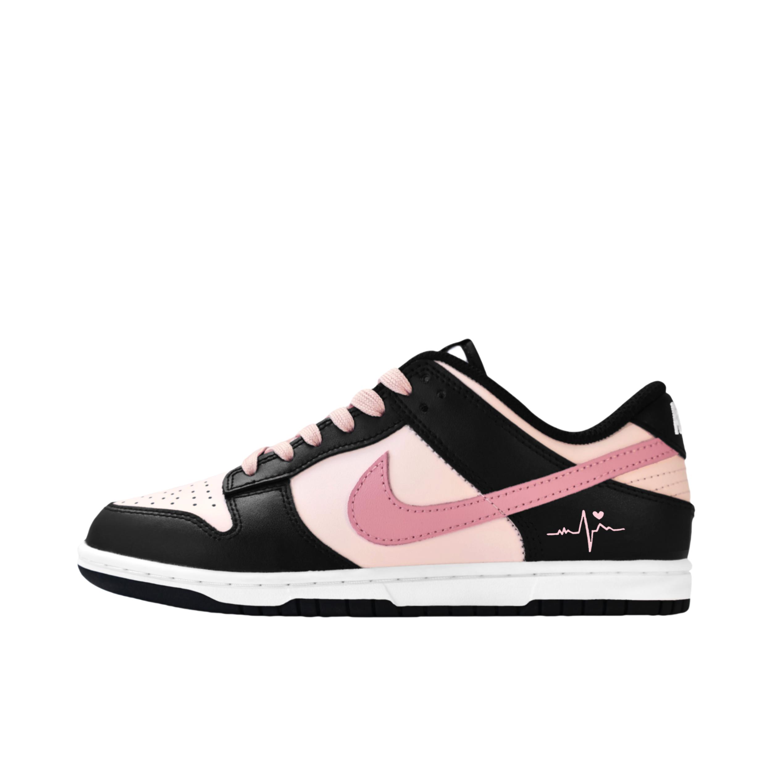 推荐商品：【定制球鞋】 Nike Dunk 板鞋 平跟系带防滑耐磨做旧高街简约百搭潮流复古美式 GS/暴力粉
