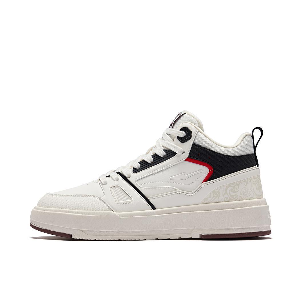 推荐商品：鸿星尔克 契约4.0 板鞋 棉鞋 高帮运动增高机能风 微晶白/正黑色