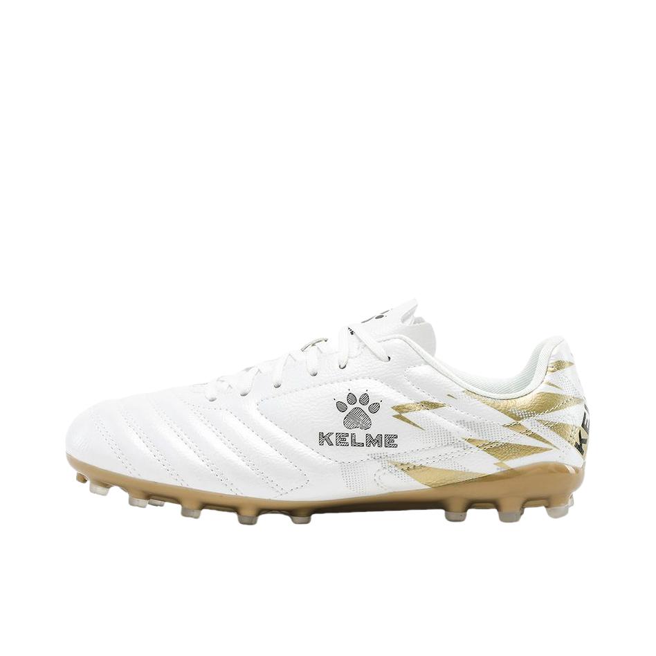 推荐商品：KELME/卡尔美 MG 训练鞋 足球鞋 短钉缓震比赛 8621ZX1453 白色/金色