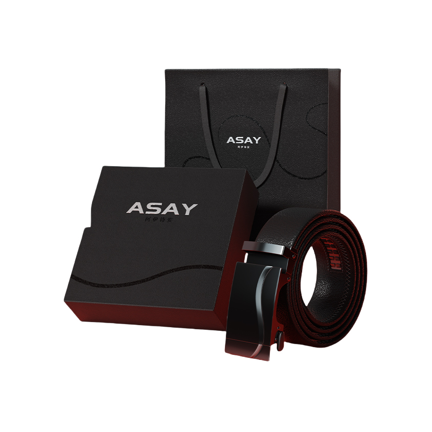 推荐商品：ASAY/阿伊诗安 2025AW男士商务牛皮磨砂自动扣皮带