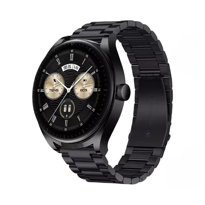 推荐商品：炫戴 适用华为watchGT4/5/6/pro 三珠钢带 智能手表表带