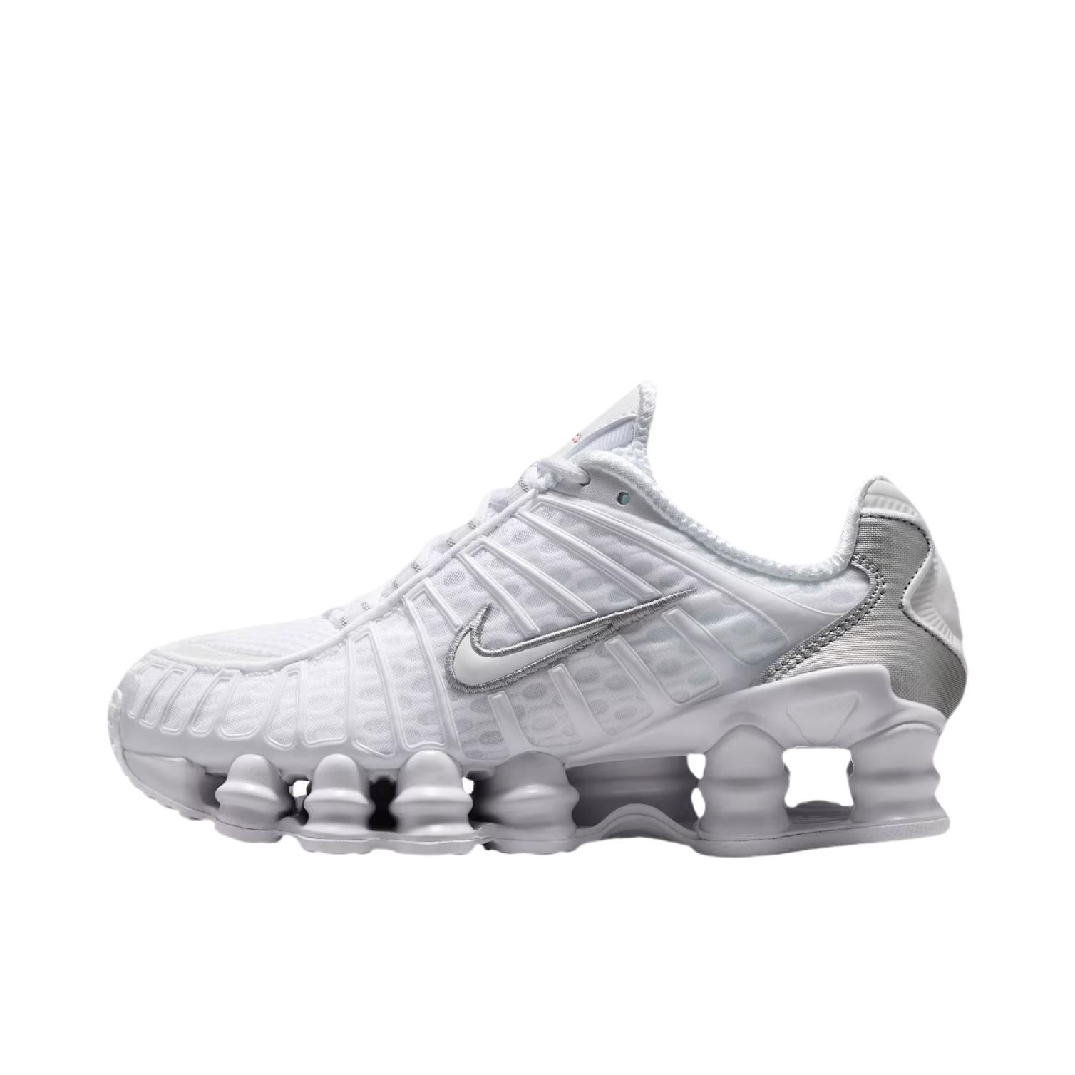 Nike Shox TL 运动休闲鞋 全掌气柱缓震回弹透气防滑耐磨百搭复古贴合圆头 大童/白色