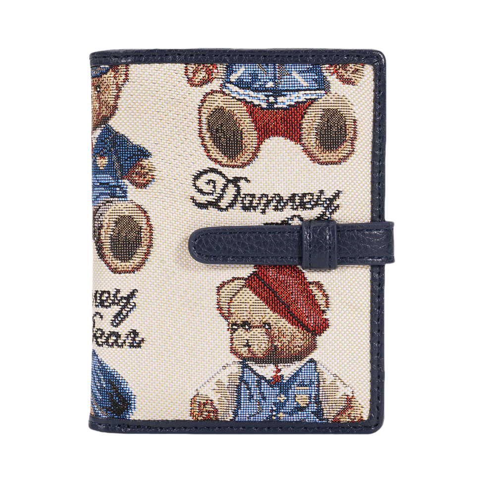推荐商品：Danny Bear/丹尼熊 短款两折小众针织手绘小熊布钱夹零钱包钱包