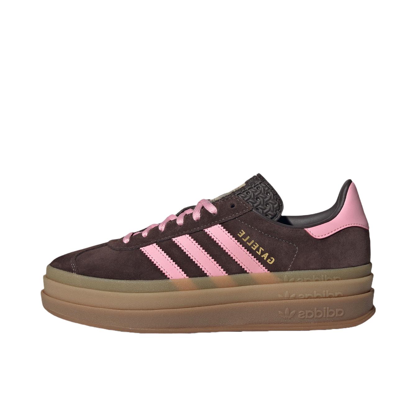 推荐商品：adidas Originals Gazelle Bold T头鞋 德训鞋 运动休闲鞋 经典厚底防滑耐磨贴合 女款/极光咖/浅粉色/金色