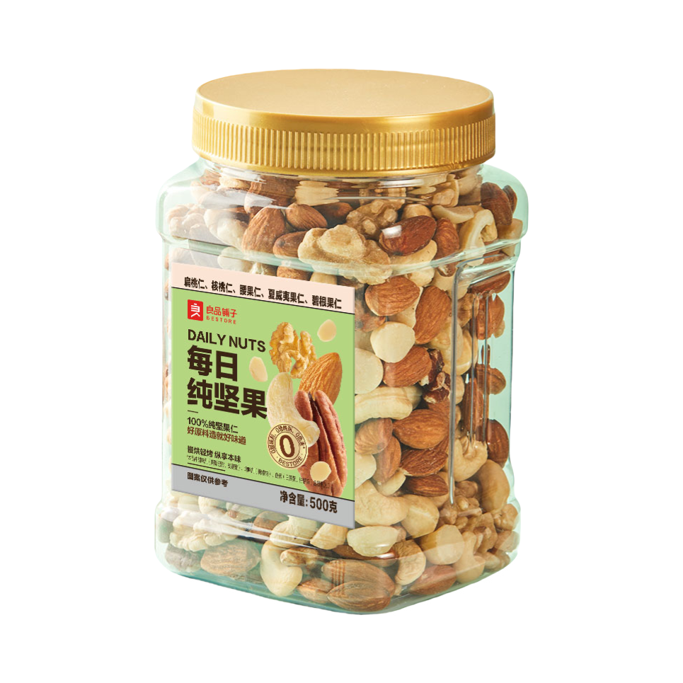 推荐商品：良品铺子 每日纯坚果 500g 罐装 什锦