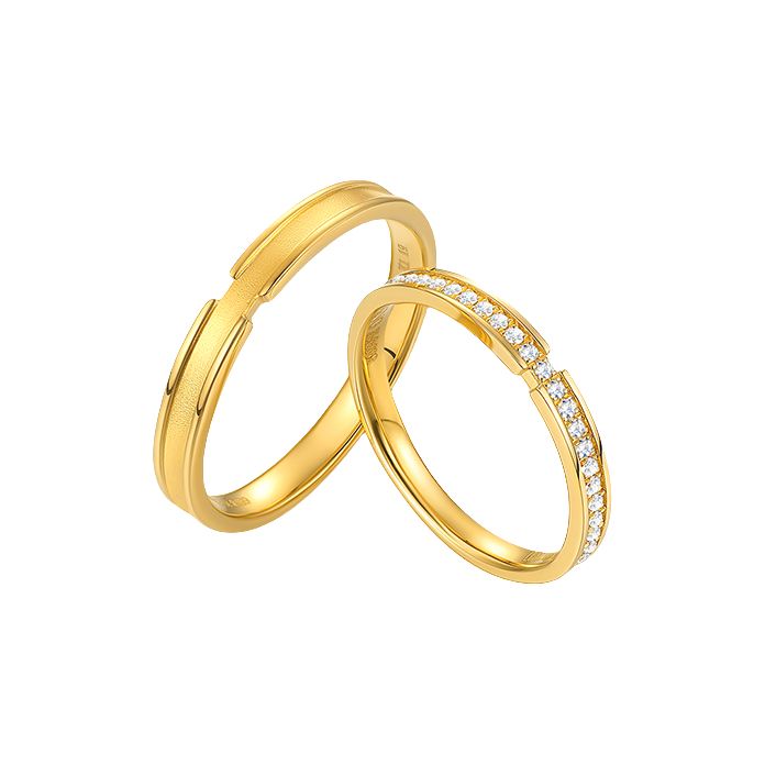 推荐商品：tsing/轻珠宝 命运之轮足金情侣戒指