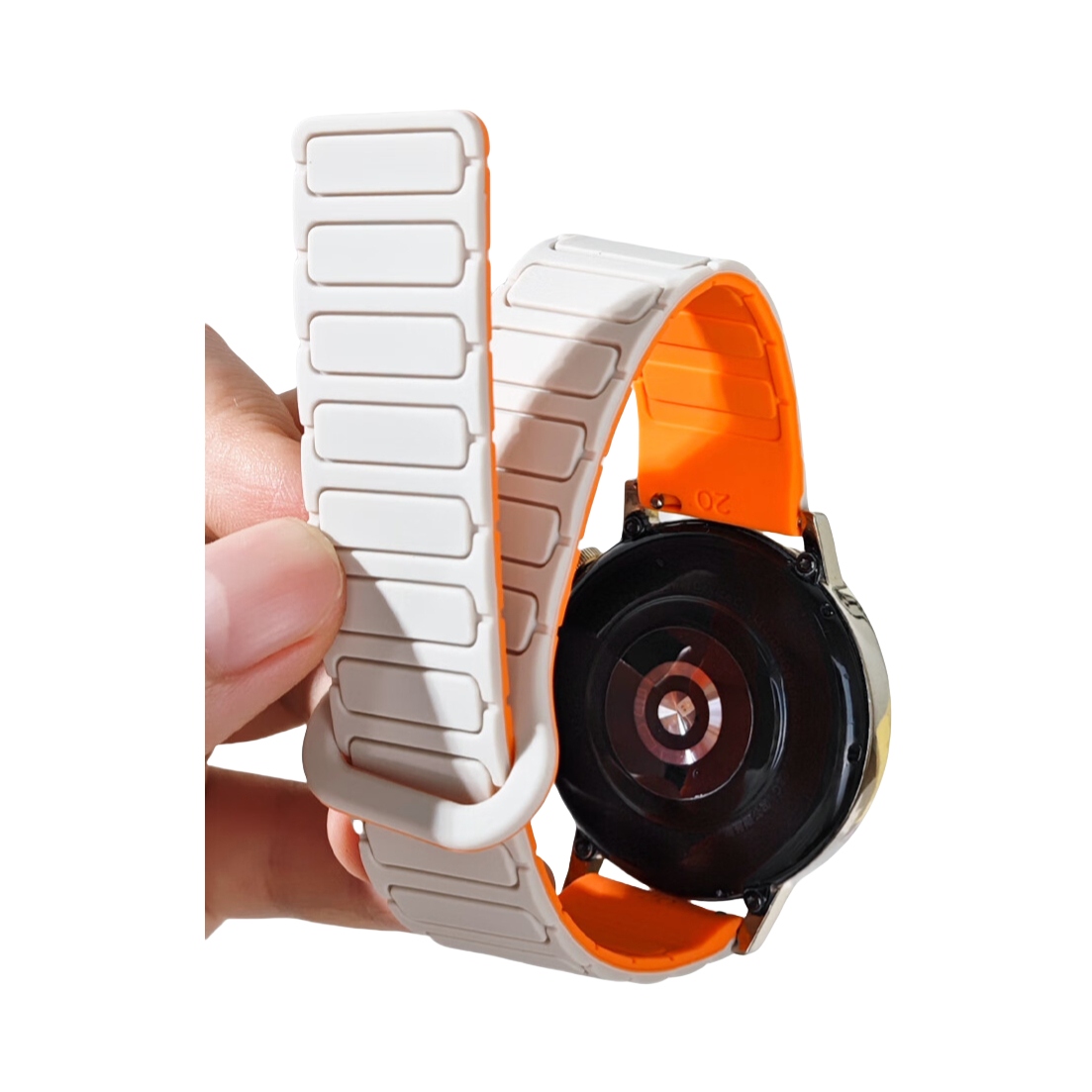 推荐商品：炫戴 适用华为watchGT4/5/6/pro 工字纹硅胶磁吸 智能手表表带