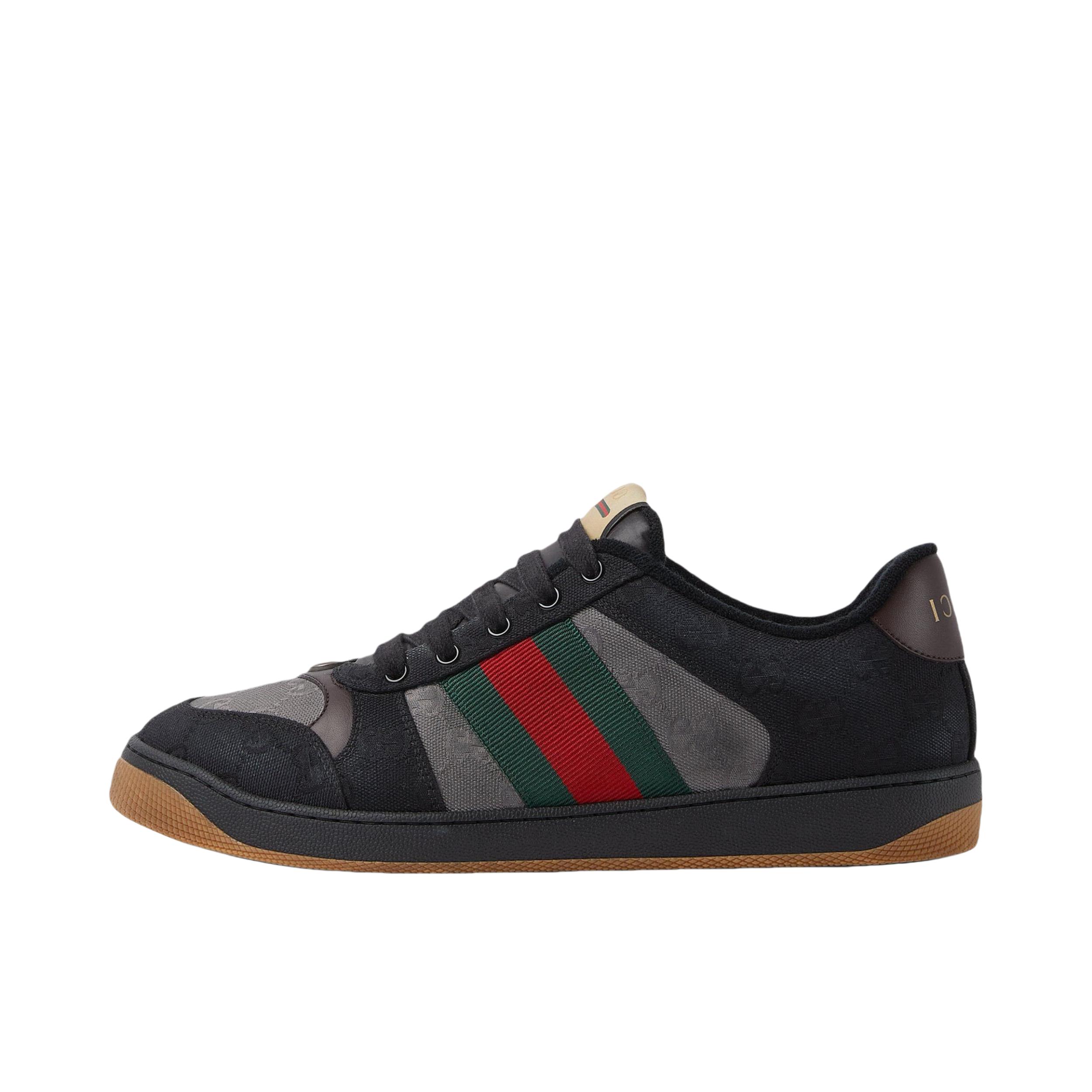 推荐商品：Gucci Screener 板鞋 脏脏鞋 经典复古减震帆布轻便 深黑色
