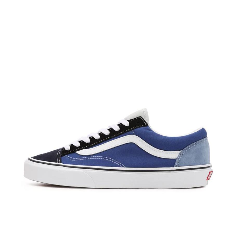 推荐商品：Vans/范斯 Style 36 滑板鞋 板鞋 舒适轻便防滑耐磨复古百搭帆布拼接防水运动 蓝色/黑色