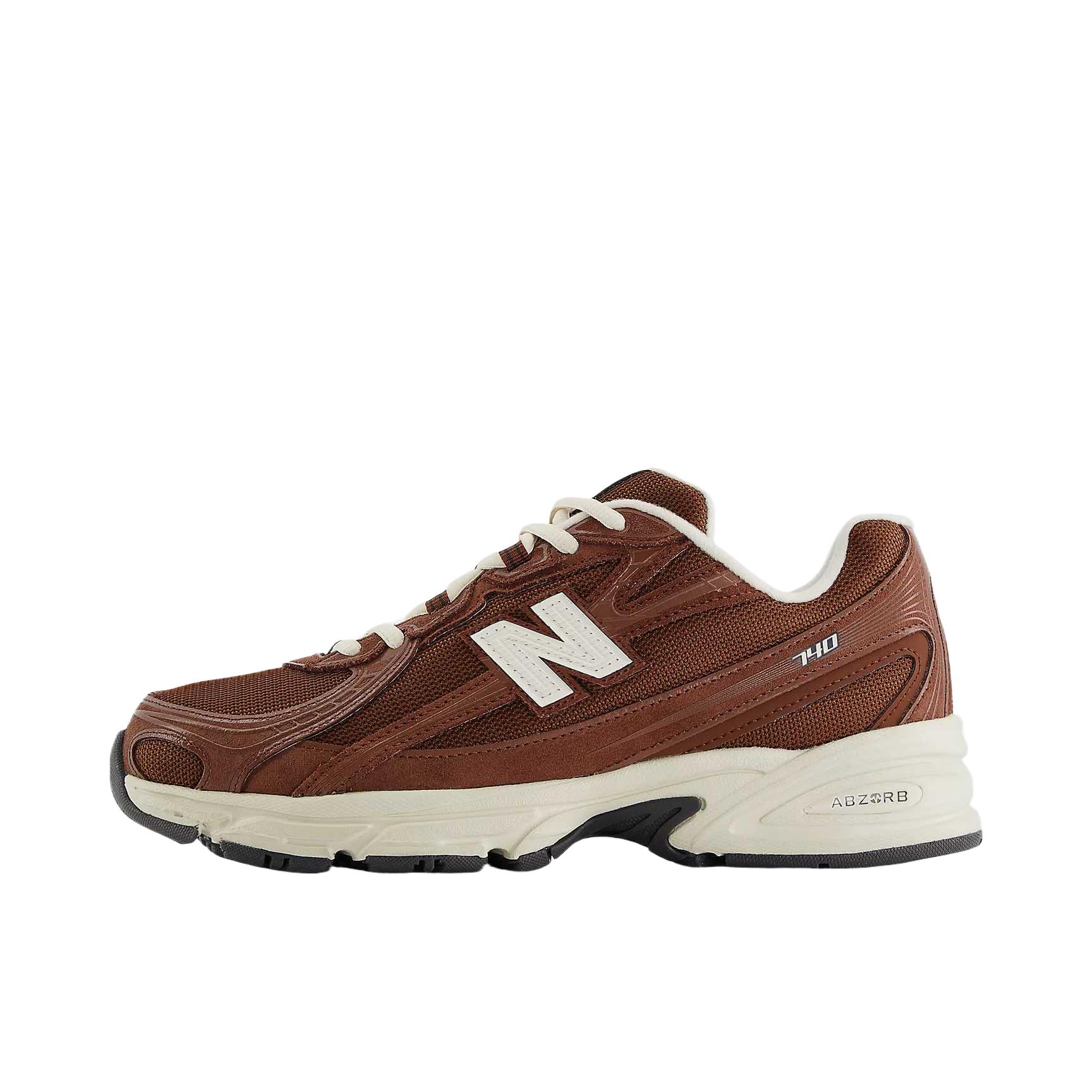推荐商品：New Balance 740 v2 跑鞋 复古防滑耐磨网面低帮增高贴合 D宽/棕色/白色/黑色 