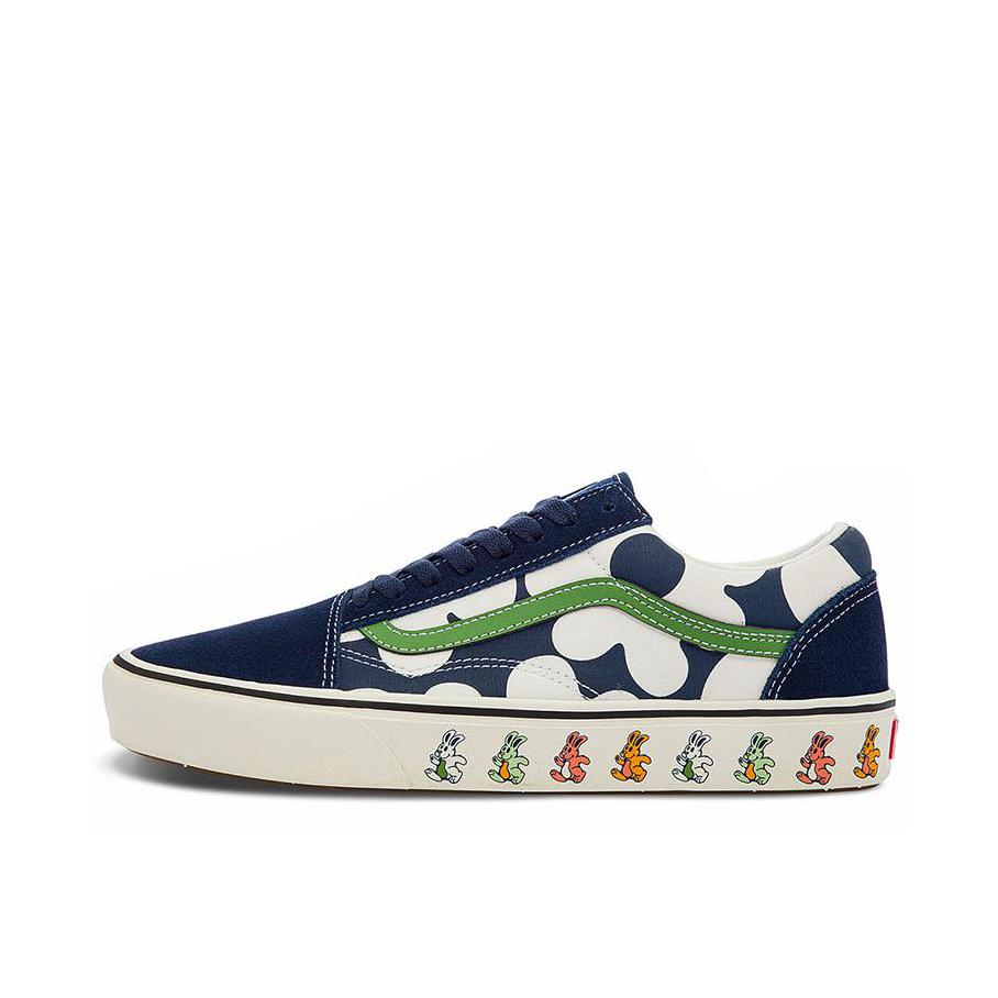 推荐商品：Vans/范斯 Old Skool 滑板鞋 板鞋 轻便防滑复古舒适经典 蓝色/白色/绿色