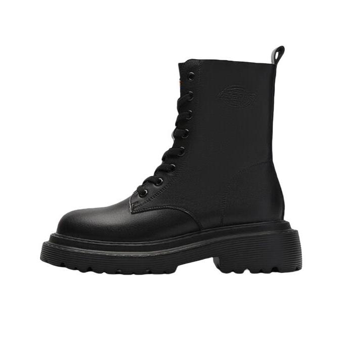 推荐商品：Dickies  英伦百搭 中筒 软底真皮 厚底增高  机车靴 马丁靴  224W50VDK43 女款/黑色