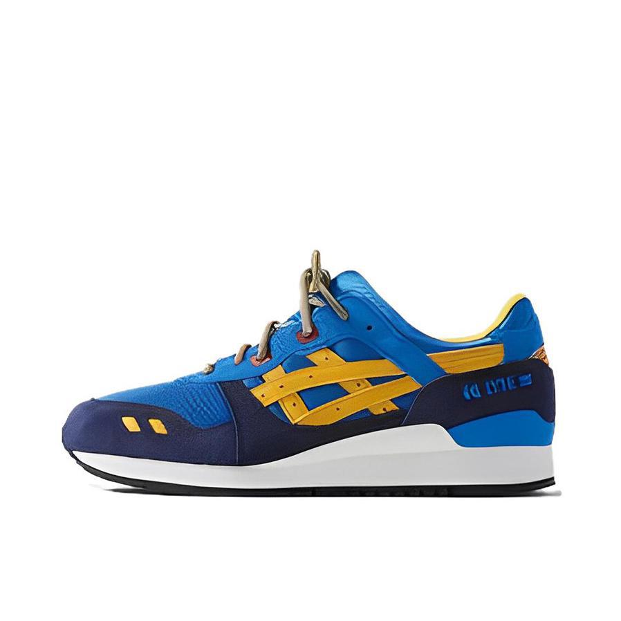 推荐商品：Asics/亚瑟士 Gel-Lyte 3 OG 减震回弹 耐磨防滑 舒适透气 合成革 缓震 复古 低帮 跑鞋 KITH x MARVEL/漫威联名/蓝色/黄色/白色