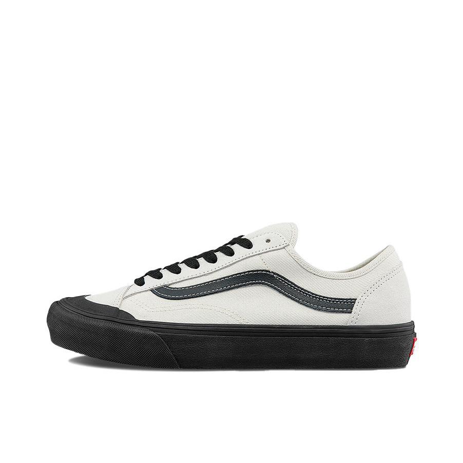 推荐商品：Vans/范斯 Style 36 滑板鞋 板鞋 舒适轻便防滑耐磨复古百搭帆布拼接防水运动 白色/黑底