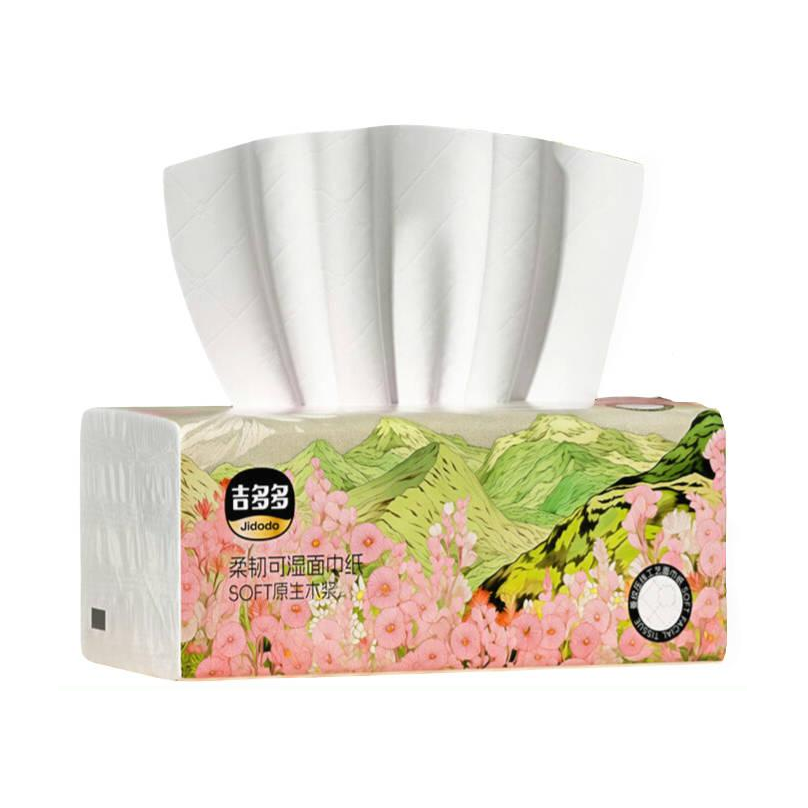 推荐商品：吉多多 基本款 无香型 5层 175x175mm 柔韧可湿面巾纸