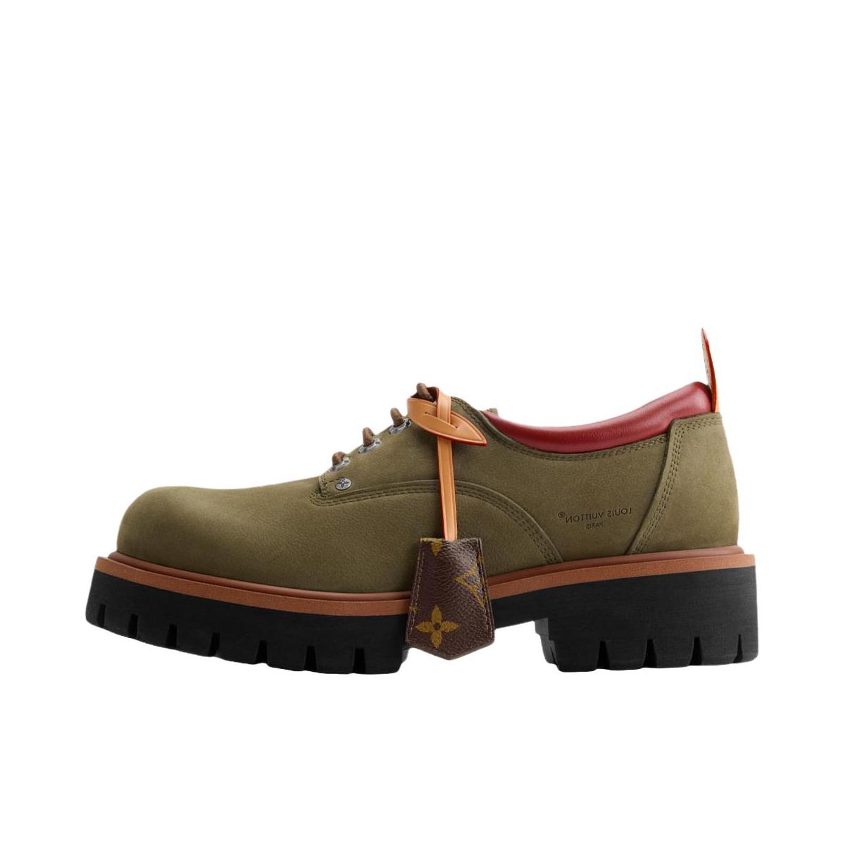 推荐商品：Louis Vuitton 路易威登 REMIX 皮鞋 圆头系带舒适 绿色