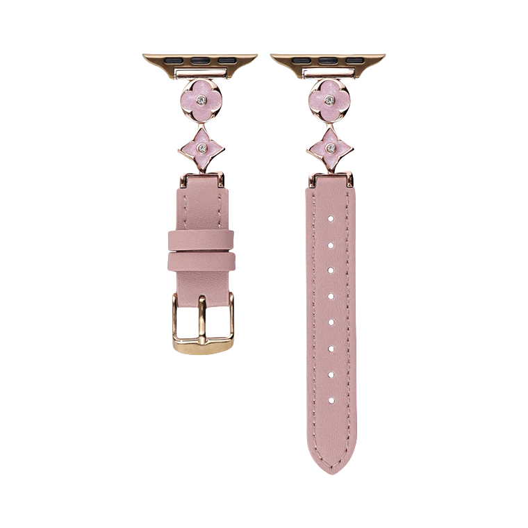 推荐商品：BIAODAIGE/表带哥 适用于Apple Watch系列 皮质四叶草/星星月亮/陶瓷拼皮 智能手表表带