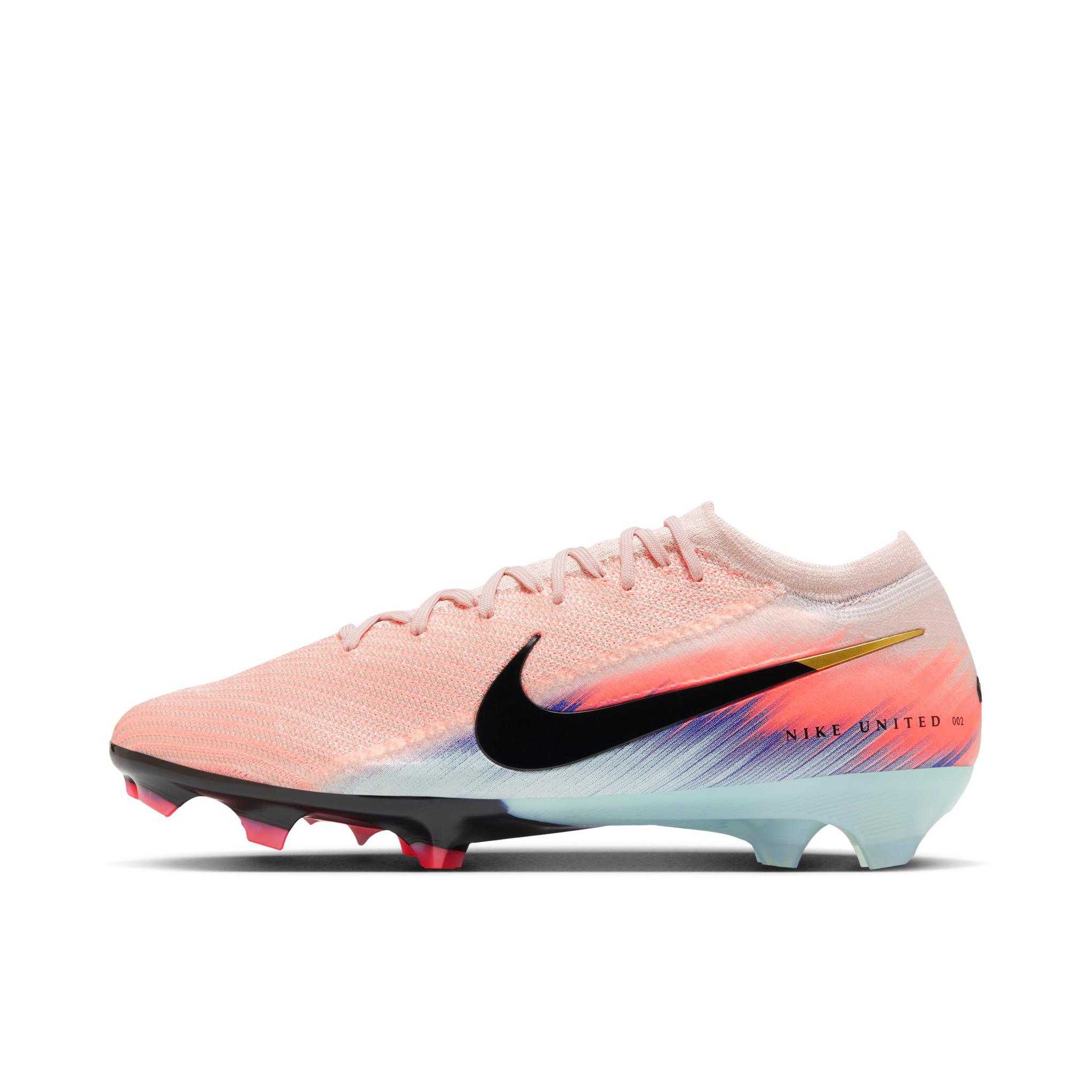 推荐商品：Nike Mercurial Vapor 16 Academy FG/MG 中端 混钉 人造草地 足球鞋 粉色/黑色