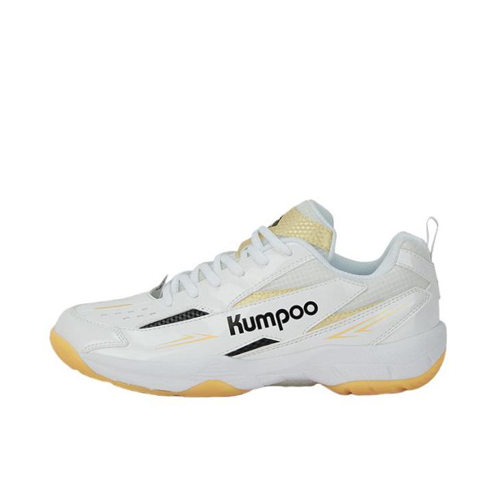 推荐商品：Kumpoo/薰风 羽毛球鞋 比赛防滑减震耐磨碳板抗扭 KHS-E101 白色/金色