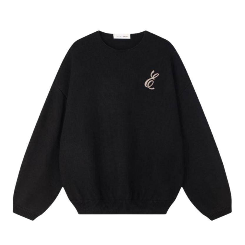 推荐商品：Fear of God Essentials Holiday系列华夫格套头圆领长袖卫衣 192HO254331F 复古黑