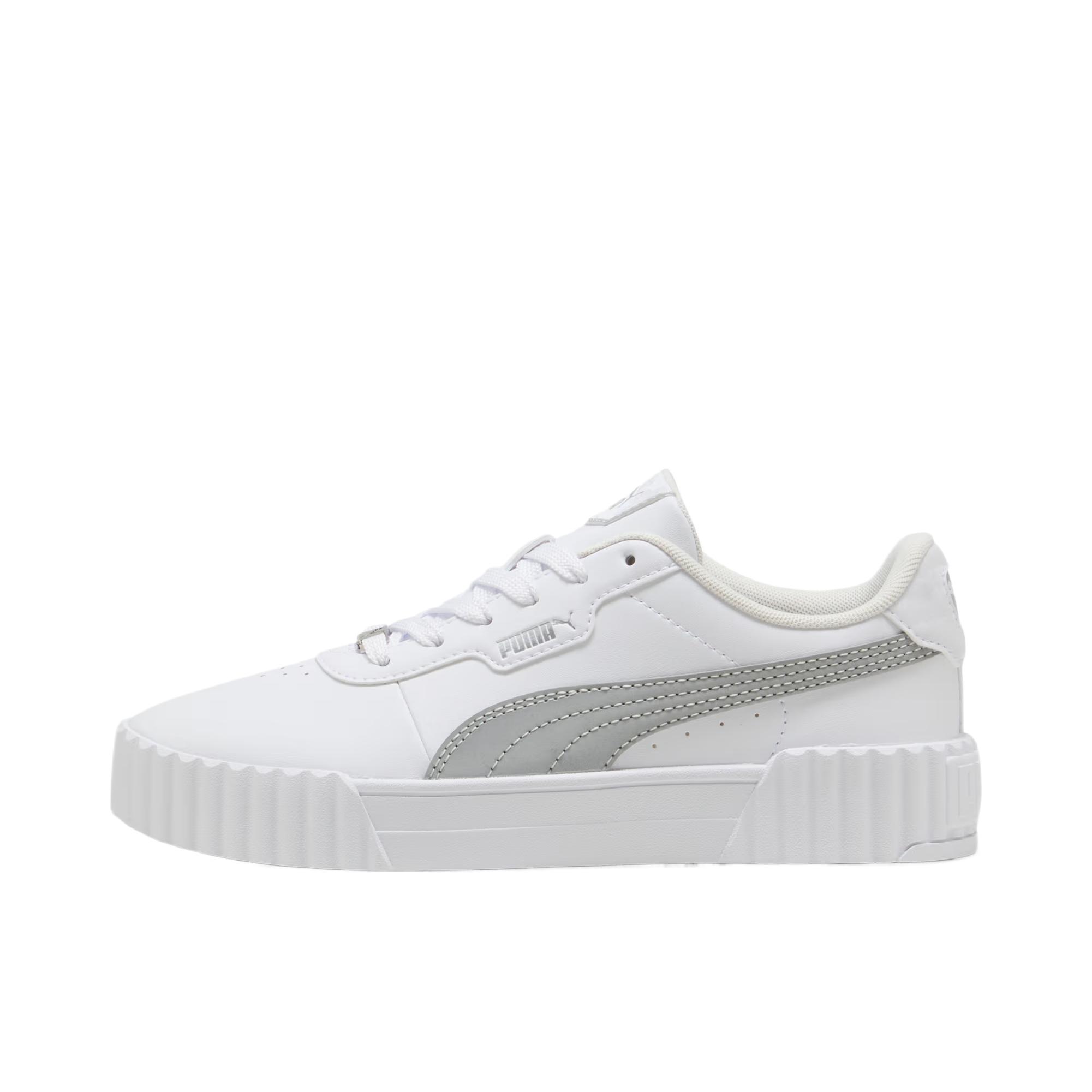 推荐商品：Puma/彪马 Carina 3.0 板鞋 防滑耐磨低帮圆头贴合 女款/白色/淡灰色