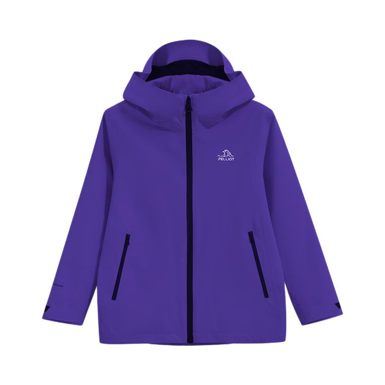 推荐商品：【成毅同款】Pelliot/伯希和童装岩壳系列户外防风防水小岩壳连帽硬壳冲锋衣中大童 135101022 深紫