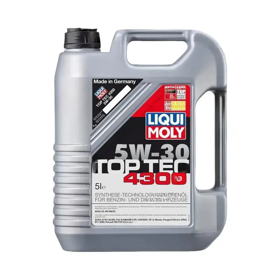 推荐商品：LIQUI MOLY/力魔 TOP TEC4300 顶技4300 2324 5w-30 SN/CF 抗磨损 省油 清洁 机油