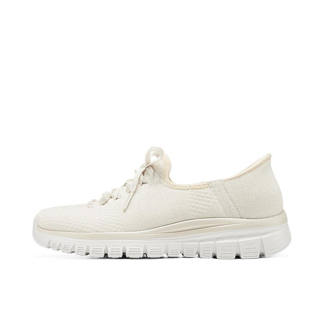 推荐商品：Skechers/斯凯奇 ACTIVE 防滑耐磨 舒适透气 支撑 低帮 百搭 一脚蹬 运动休闲鞋 女款/乳白色/米色