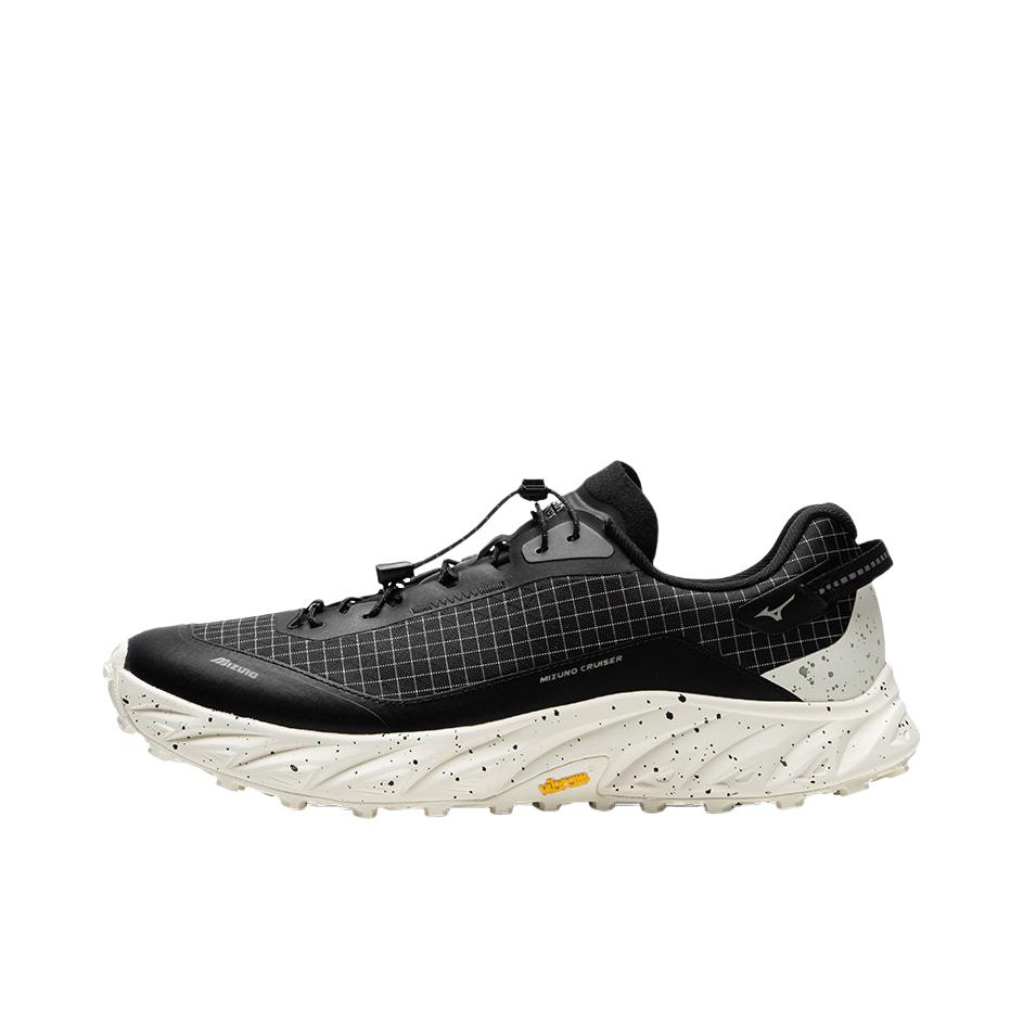 推荐商品：Mizuno/美津浓 CRUISER 越野跑鞋 百搭织物低帮厚底轻量拒水防水徒步鞋防泼水 黑色/白色
