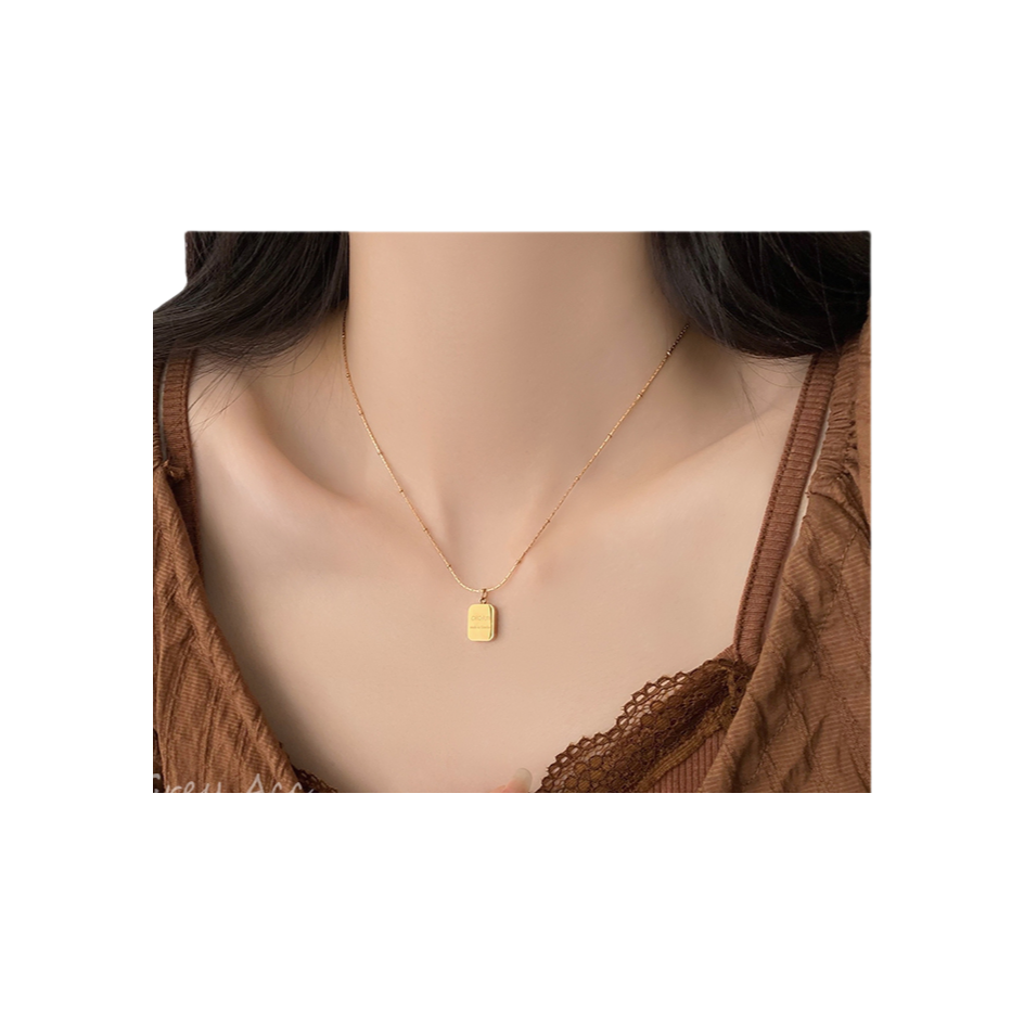 小金砖不掉色轻奢钛钢项链 G017 基础色