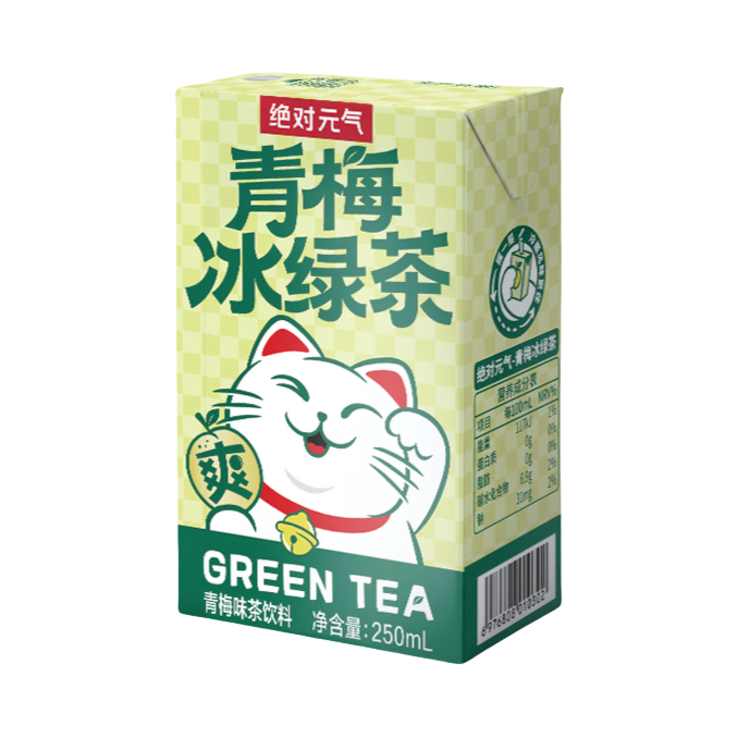 推荐商品：绝对元气 青梅味 250ml 冰绿茶 盒装