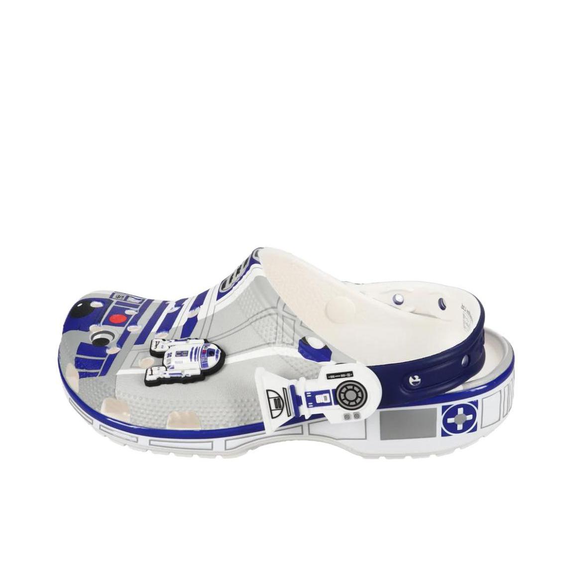 推荐商品：Crocs/卡骆驰 Star Wars R2D2 Clog 凉鞋 简约厚底舒适潮流 蓝色/灰色