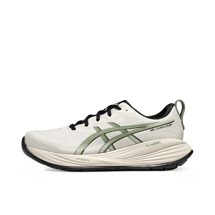推荐商品：Asics/亚瑟士 Gel-Cumulus 27 百搭 防滑 耐磨 低帮 跑鞋 白色/绿色