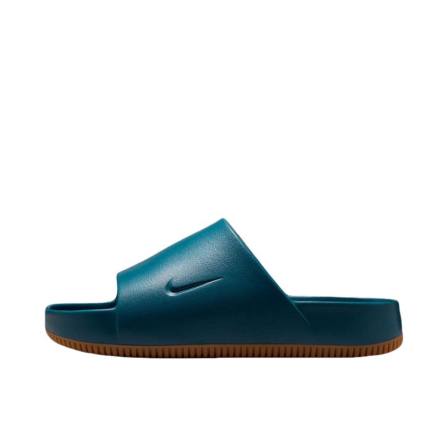 推荐商品：Nike Calm Slide 抓地 防滑耐磨 回弹 增高 防水 一字 拖鞋 力量蓝/橡皮中褐