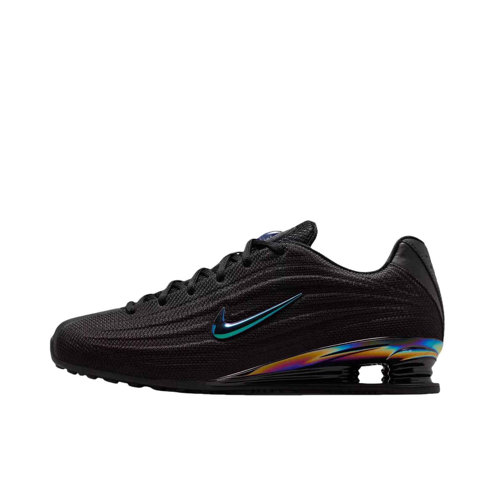 推荐商品：Nike SHOX Z 运动休闲鞋 柔软减震回弹圆头气柱训练贴合 黑色