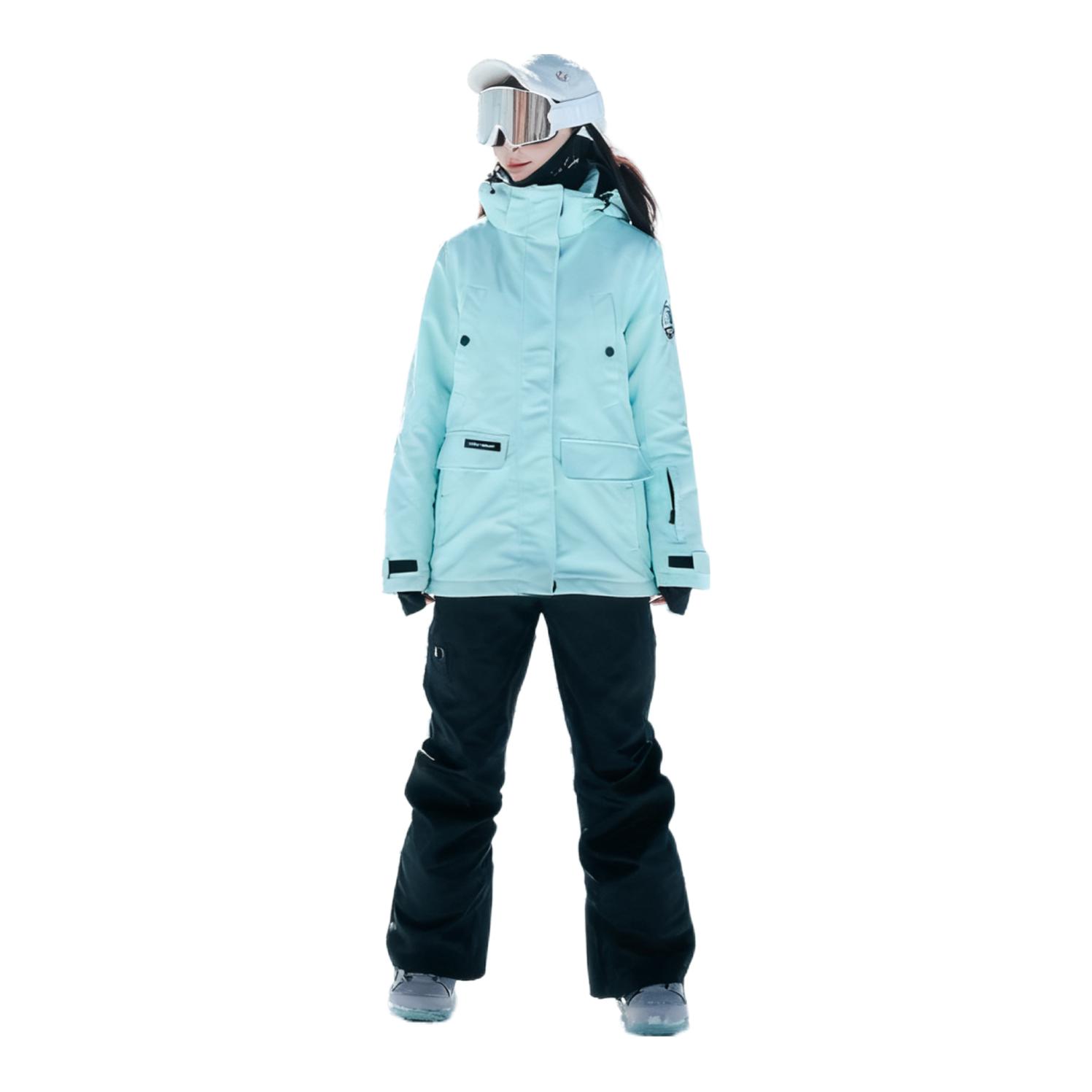 推荐商品：dook snow/刀客 防风防水保暖加厚运动套装 MT-34 女款/绿滑雪服+黑滑雪裤