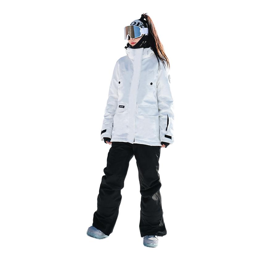推荐商品：dook snow/刀客 防风防水保暖加厚运动套装 MT-34 女款/白滑雪服+黑滑雪裤