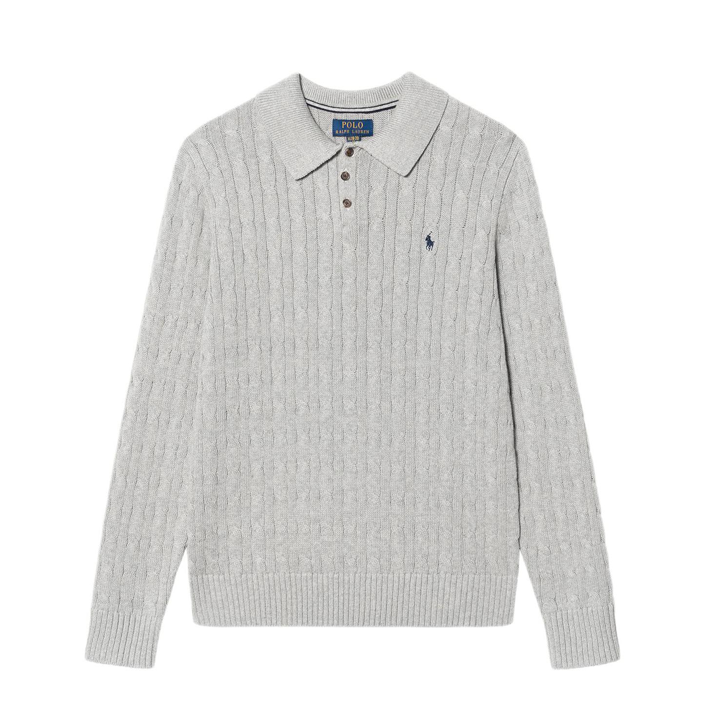 推荐商品：Ralph Lauren/拉夫劳伦童装 纯棉针织翻领毛衣 男中大童 323982139 灰