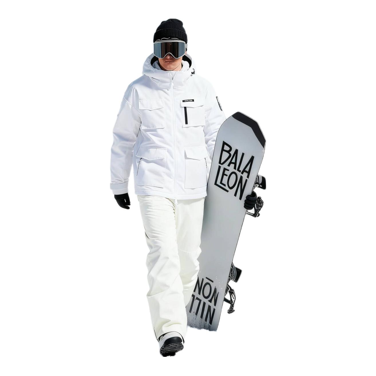 推荐商品：dook snow/刀客 防风防水保暖加厚运动套装 MT-34 男款/白