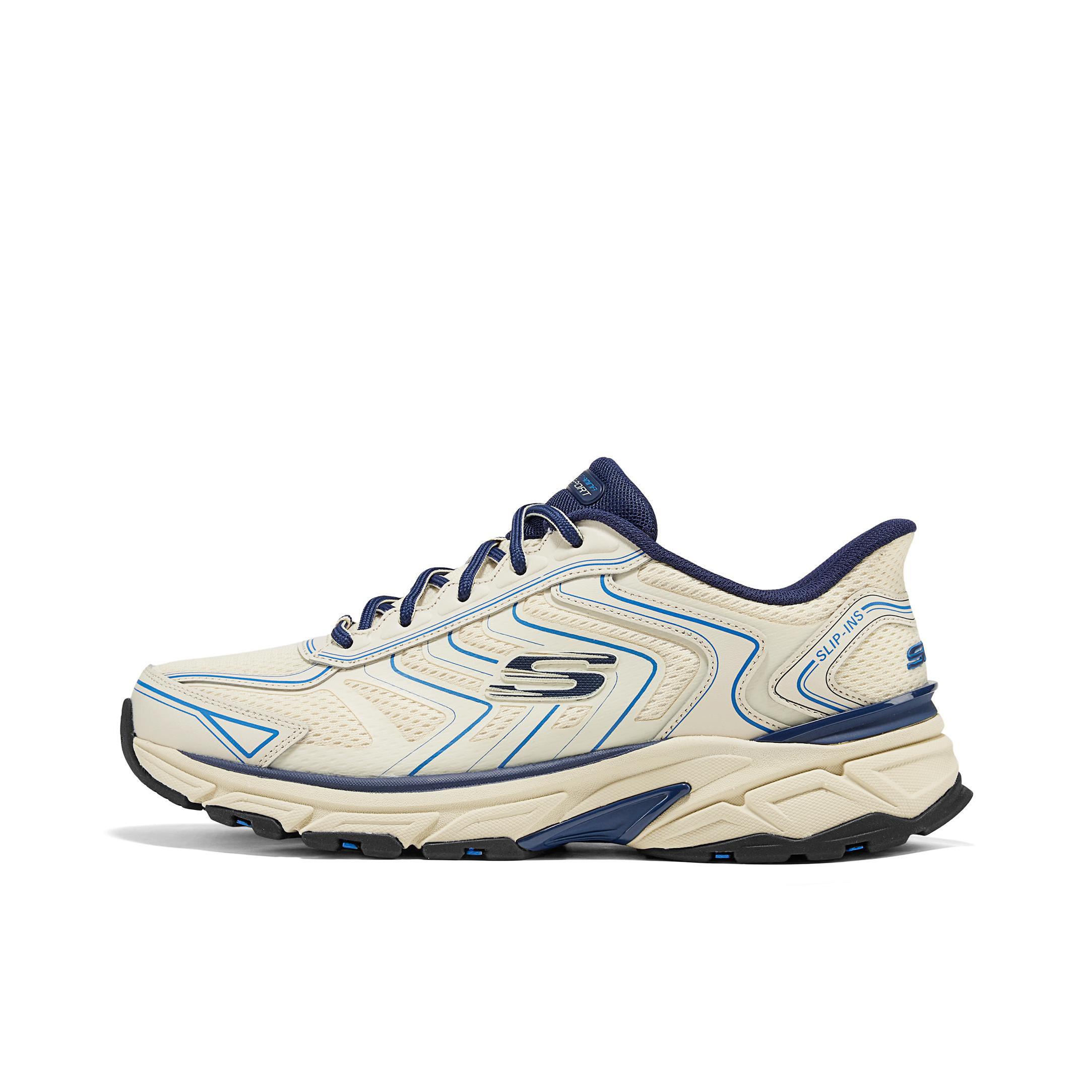 推荐商品：Skechers/斯凯奇 SPORT MENS 运动 休闲 轻便 透气 银翼鞋 跑鞋 自然色/蓝色