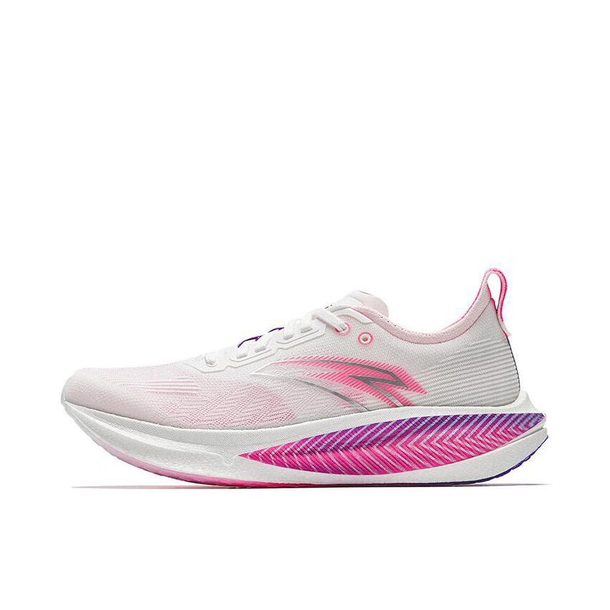 安踏 马力2 跑鞋 氮科技缓震全掌碳板马拉松竞速回弹训练轻质 雪花白/荧光莲粉/荧光葡萄紫