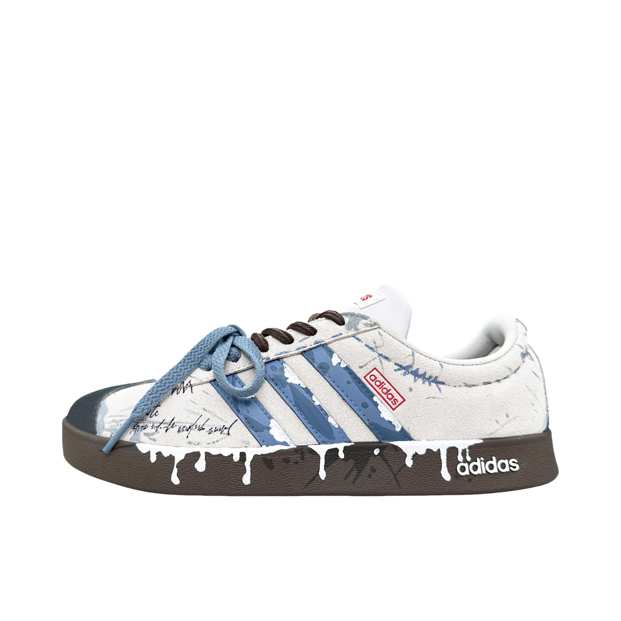 推荐商品：【定制球鞋】Adidas neo VL Court 2.0 德训鞋 板鞋 复古轻便耐磨芭蕾风甜美文艺抗冲击性防水 富士山下
